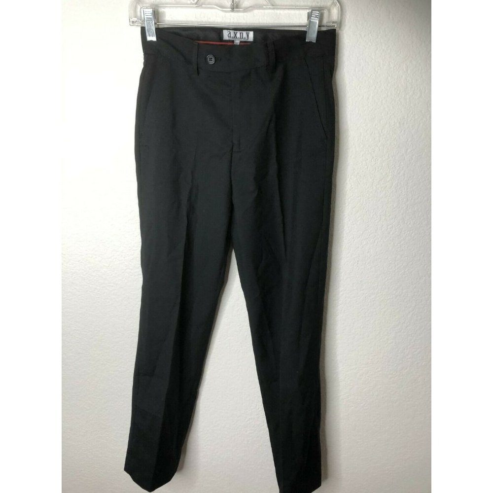 A.X.N.Y. Big Boys' Slim Classic Dress Pant,Black